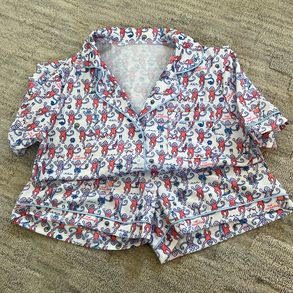 The Hamptons Monkey pajama shorts set (S) unbranded